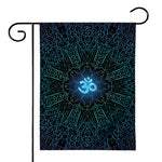Blue Om Mandala Print House Flag