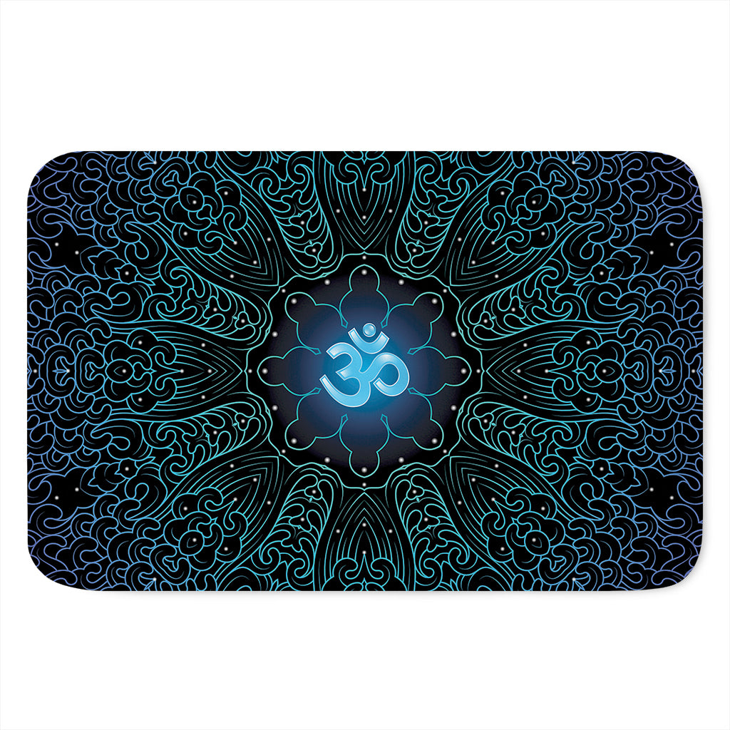Blue Om Mandala Print Indoor Door Mat