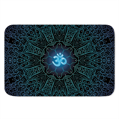 Blue Om Mandala Print Indoor Door Mat