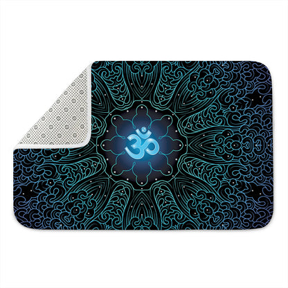 Blue Om Mandala Print Indoor Door Mat
