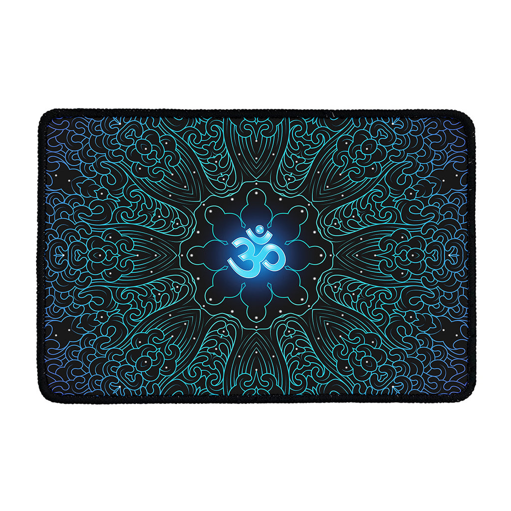 Blue Om Mandala Print Kitchen Mat