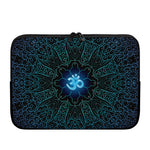 Blue Om Mandala Print Laptop Sleeve