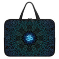 Blue Om Mandala Print Laptop Sleeve With Handle