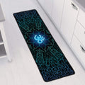 Blue Om Mandala Print Long Kitchen Mat