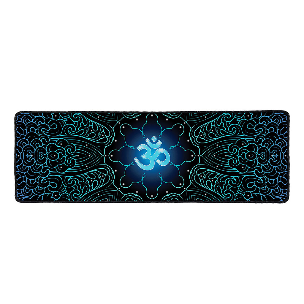 Blue Om Mandala Print Long Kitchen Mat