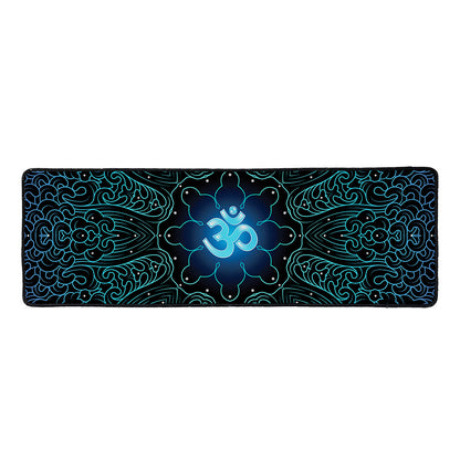Blue Om Mandala Print Long Kitchen Mat