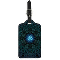 Blue Om Mandala Print Luggage Tag