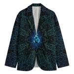 Blue Om Mandala Print Men's Blazer