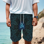 Blue Om Mandala Print Men's Cargo Shorts