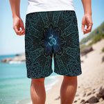 Blue Om Mandala Print Men's Cargo Shorts