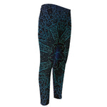 Blue Om Mandala Print Men's Compression Pants