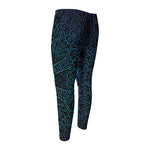 Blue Om Mandala Print Men's Compression Pants
