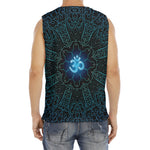 Blue Om Mandala Print Men's Fitness Tank Top