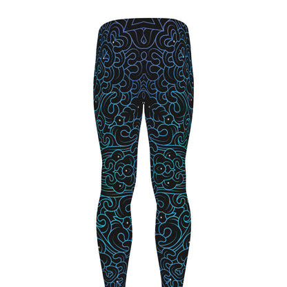 Blue Om Mandala Print Men's leggings