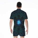 Blue Om Mandala Print Men's Rompers