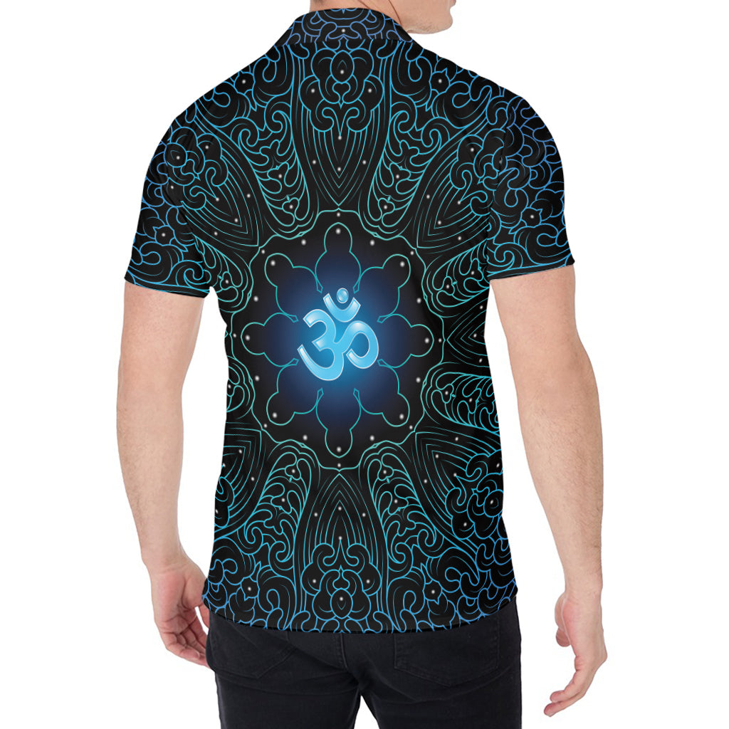 Blue Om Mandala Print Men's Shirt