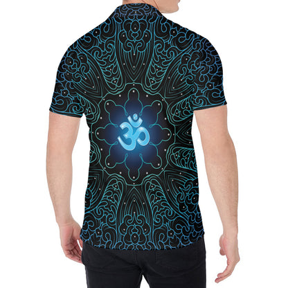 Blue Om Mandala Print Men's Shirt