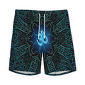 Blue Om Mandala Print Men's Athletic Shorts
