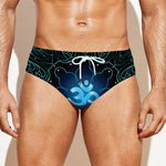 Blue Om Mandala Print Men's Swim Briefs