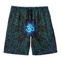 Blue Om Mandala Print Men's Swim Trunks