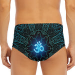 Blue Om Mandala Print Men's Triangle Swim Briefs