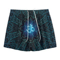 Blue Om Mandala Print Mesh Shorts