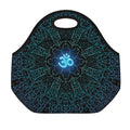 Blue Om Mandala Print Neoprene Lunch Bag