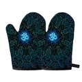 Blue Om Mandala Print Oven Mitts