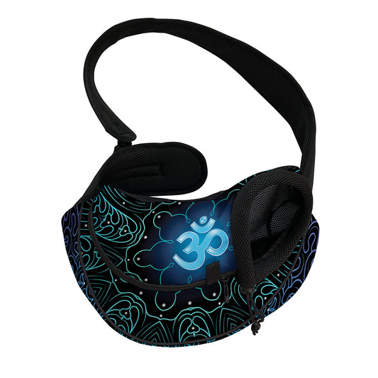 Blue Om Mandala Print Pet Sling Carrier