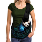 Blue Om Mandala Print Pet Sling Carrier