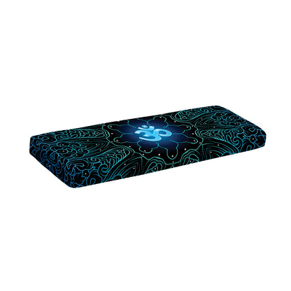 Blue Om Mandala Print Piano Keyboard Cover