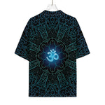 Blue Om Mandala Print Rayon Hawaiian Shirt