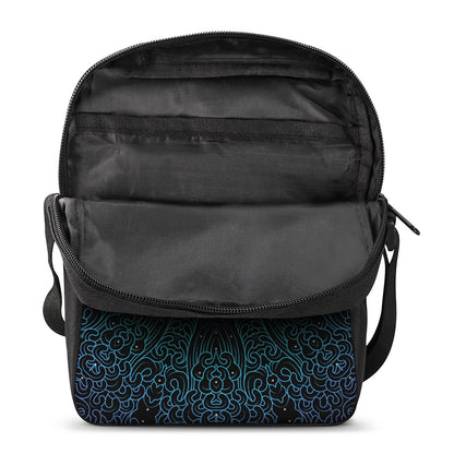 Blue Om Mandala Print Rectangular Crossbody Bag