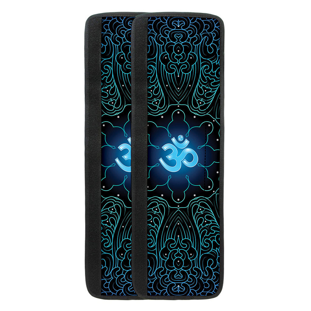 Blue Om Mandala Print Refrigerator Handle Covers
