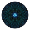 Blue Om Mandala Print Round Floor Mat