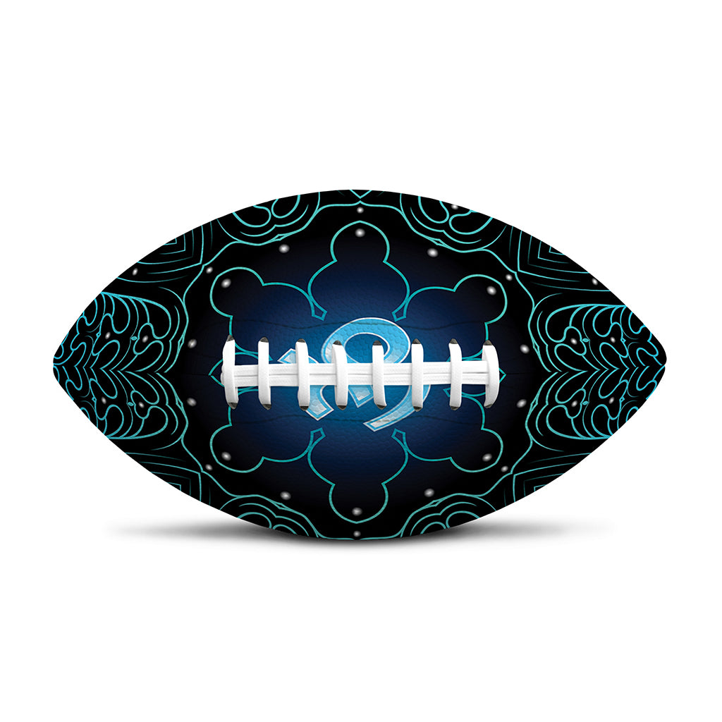 Blue Om Mandala Print Rugby Ball