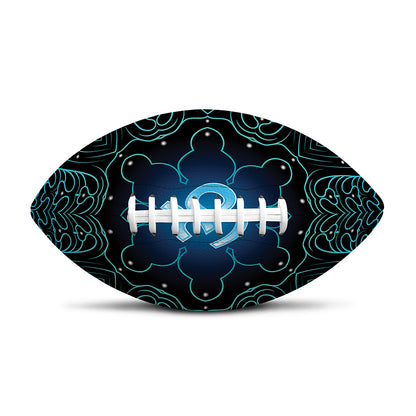 Blue Om Mandala Print Rugby Ball