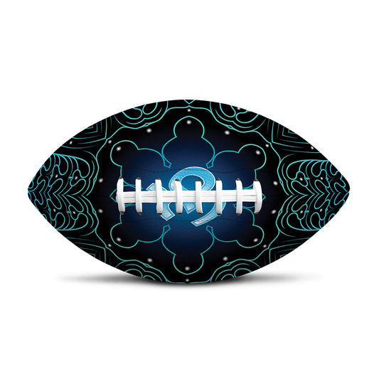 Blue Om Mandala Print Rugby Ball