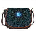 Blue Om Mandala Print Saddle Bag
