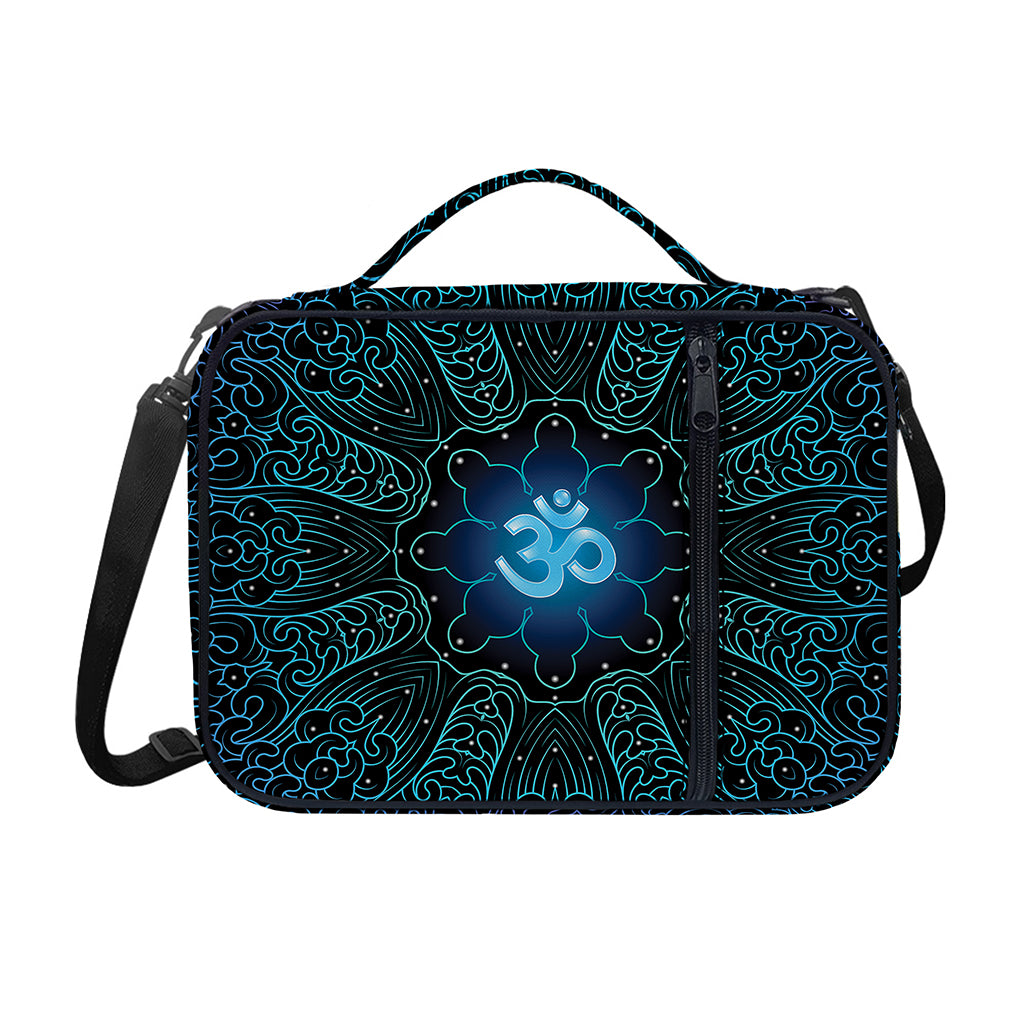 Blue Om Mandala Print Shoulder Strap Bible Bag