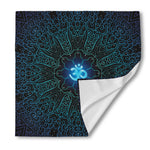 Blue Om Mandala Print Silk Bandana