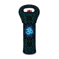 Blue Om Mandala Print Single Neoprene Wine Tote