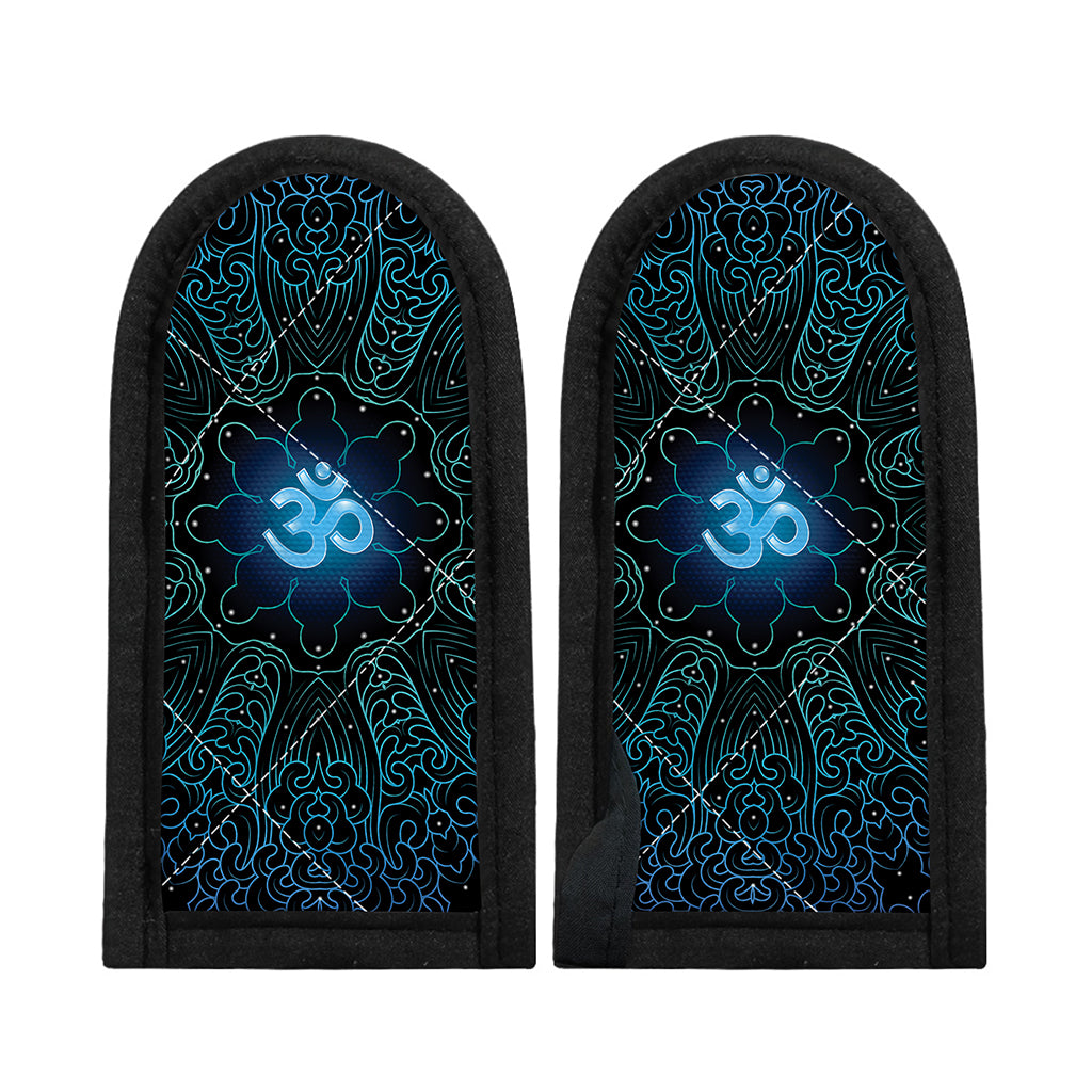 Blue Om Mandala Print Skillet Handle Cover