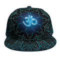 Blue Om Mandala Print Snapback Cap