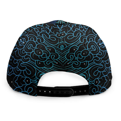 Blue Om Mandala Print Snapback Cap