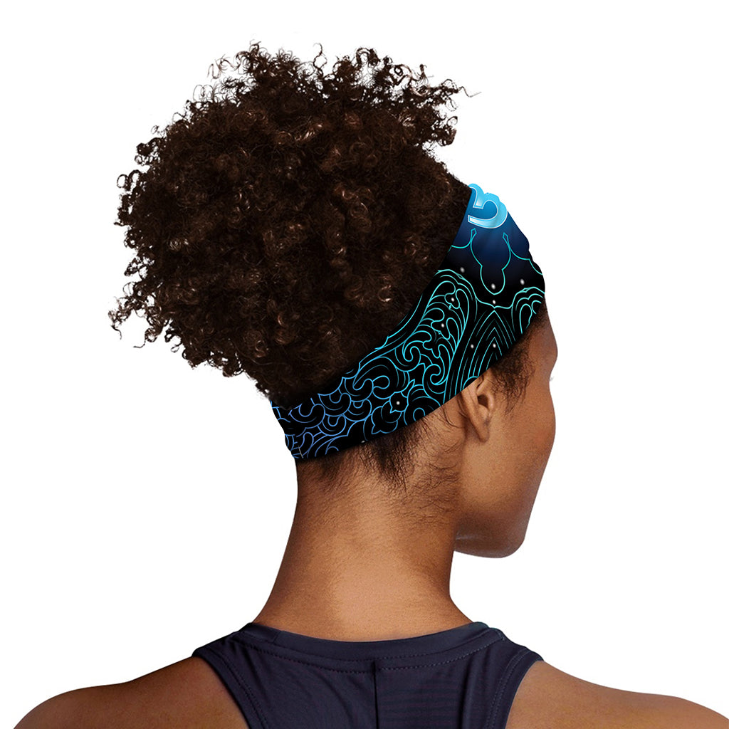 Blue Om Mandala Print Sports Headband