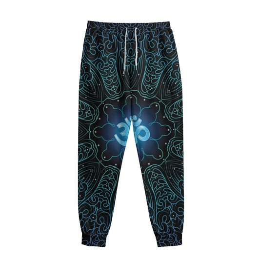 Blue Om Mandala Print Sweatpants
