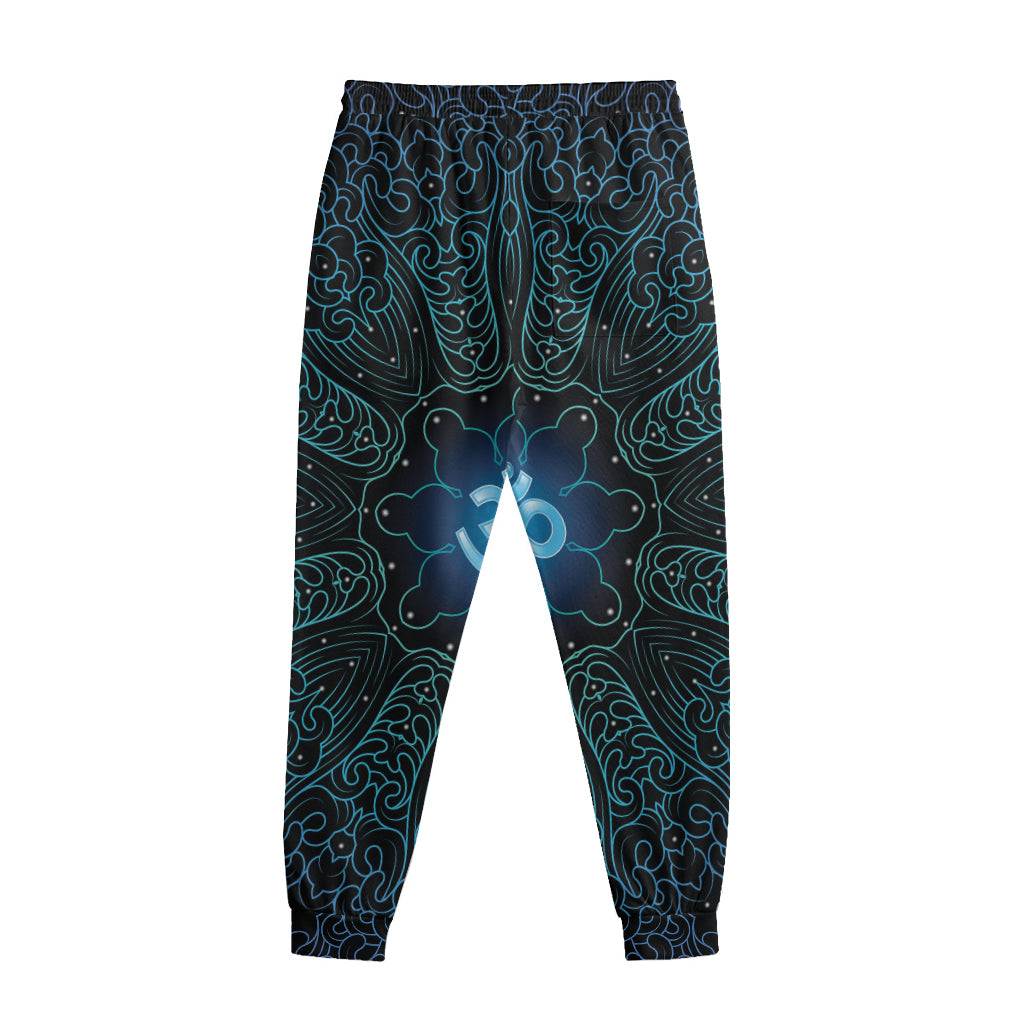 Blue Om Mandala Print Sweatpants