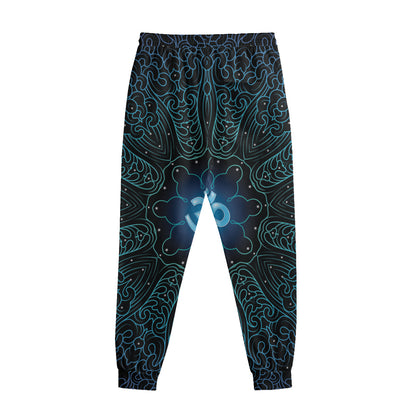Blue Om Mandala Print Sweatpants