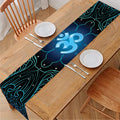 Blue Om Mandala Print Table Runner